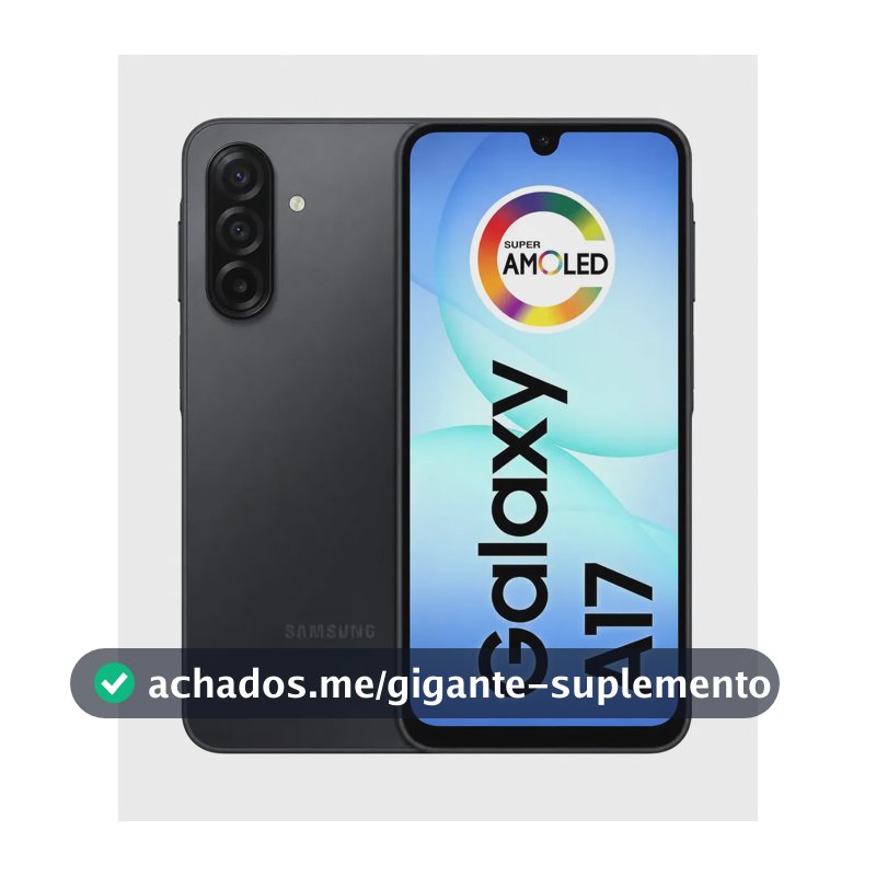 Smartphone Samsung Galaxy A17 128GB (4GB Ram+4GB Ram Plus) Com IA, Câm De 50mp, Tela De 6.7, NFC, IP54 - Tela Super Amoled - Nacional - Preto
