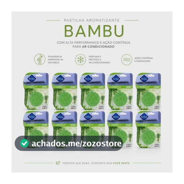 Kit 10 Pastilhas Bactericida Aroma Ar Condicionado Bambu