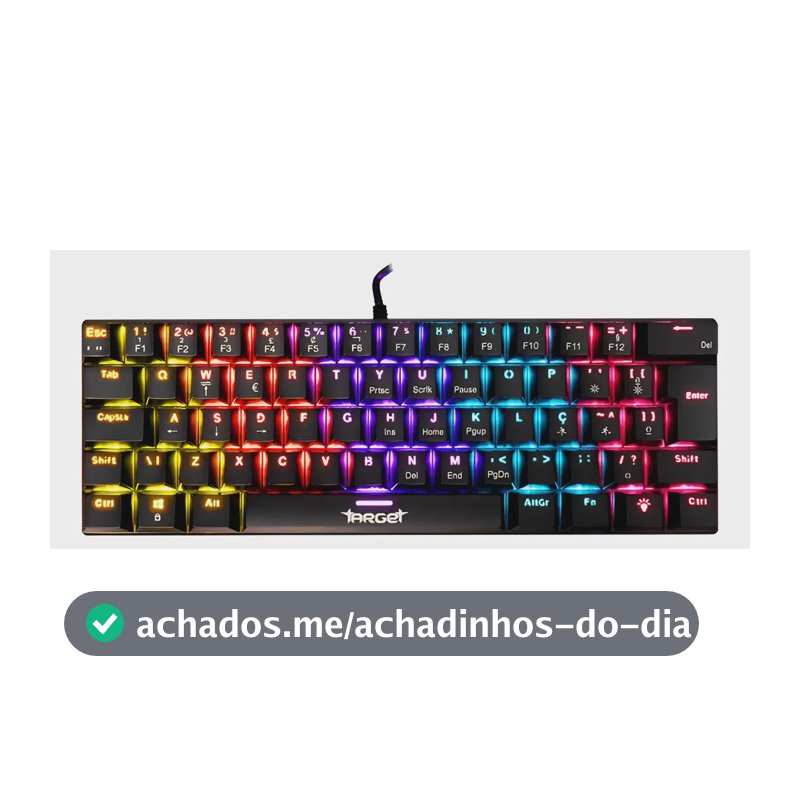 Teclado Mecânico TGT Sherman V3 C1 Compacto 60% Rainbow ABNT2 Switch Marrom