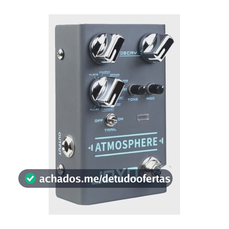 Pedal de Reverb Digital Joyo Atmosphere R-14 9 Efeitos Preto