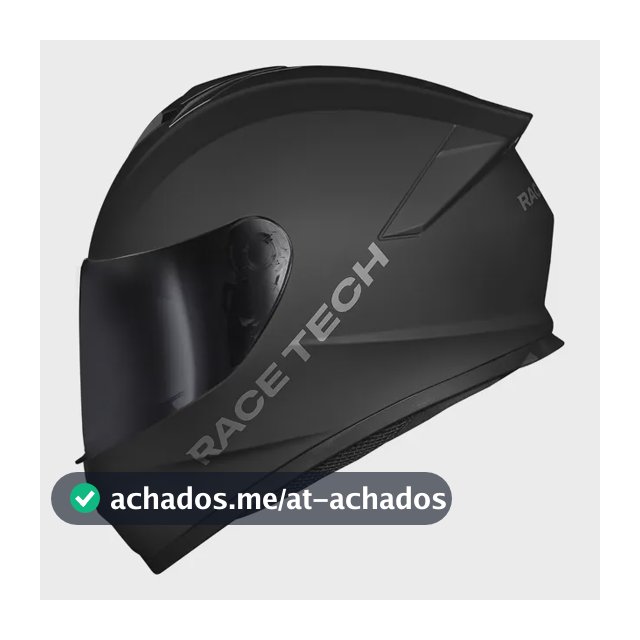 Capacete Moto Race Tech Hit Monocolor Preto