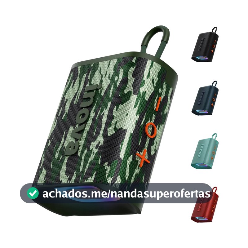 20W Caixa De Som Portatil , Inova Caixa de Som pequena com Radio FM E RGB, caixinha som bluetooth À Prova D'água IP67, Caixa De Som Potente Para Moto Bike, Bateria 15h, TWS Som Estéreo Grave