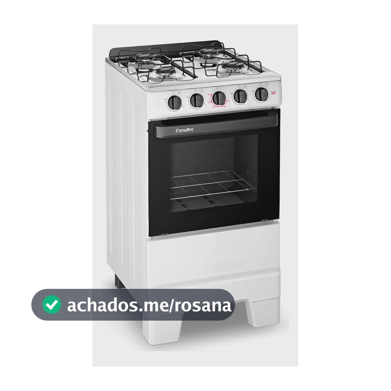 Fogão Esmaltec Ideal POP 4 Bocas de Gás Branco 50L