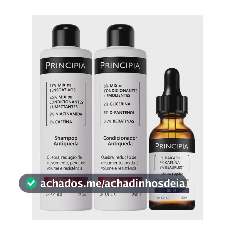 Principia Kit Antiqueda Trio Shampoo + Condicionar + Sc-01