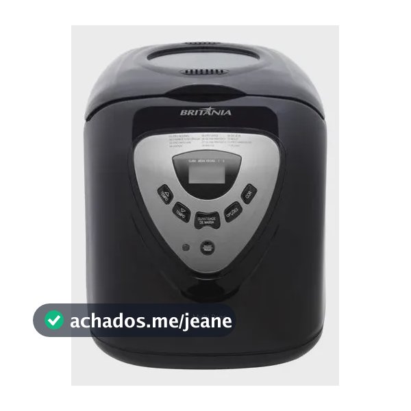 Panificadora Multipane 12P Com Função Timer e Antiaderente Potência de 550W Cor Preto Britânia