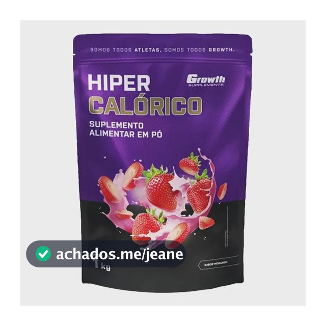 Hipercalórico 1kg Growth Supplements - Sabor Morango