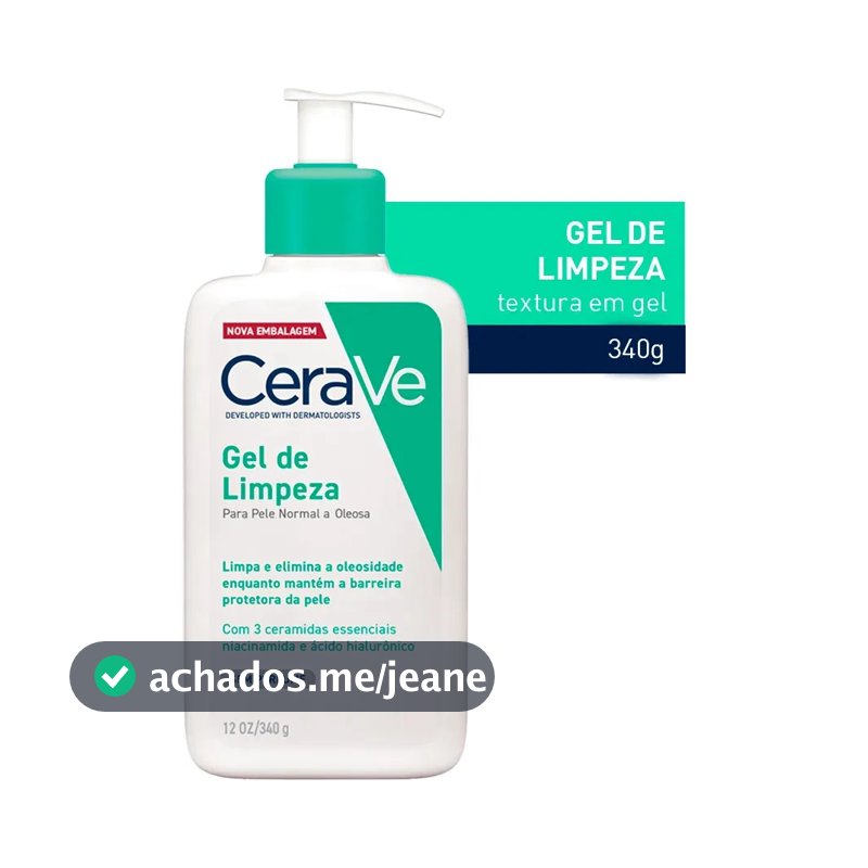 Gel de Limpeza Facial Pele Oleosa 3 Ceramidas e Niacinamida CeraVe 340g