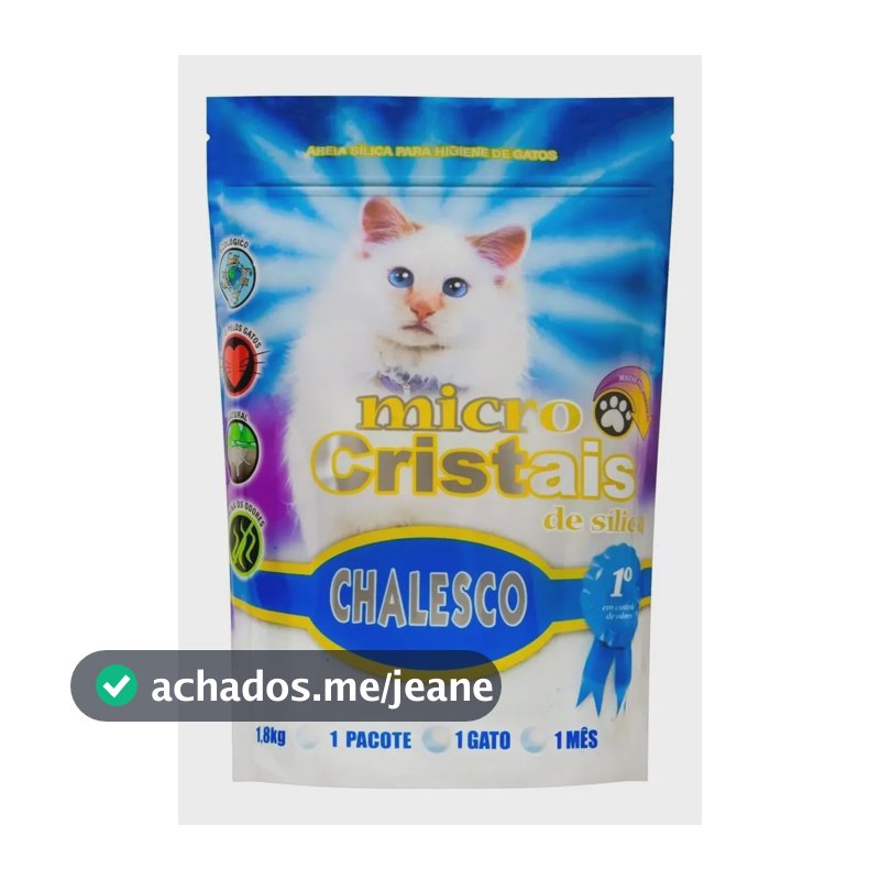 Areia sanitária micro cristais de sílica fina para gatos Chalesco 1.8kg