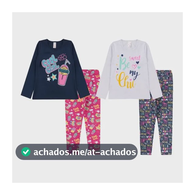 Kit 2 Conjunto Juvenil Infantil Menina Roupa De Inverno Frio