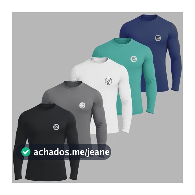 Kit 5 Camisetas Térmicas Proteção Solar Uv50+ Dry Fit Praia