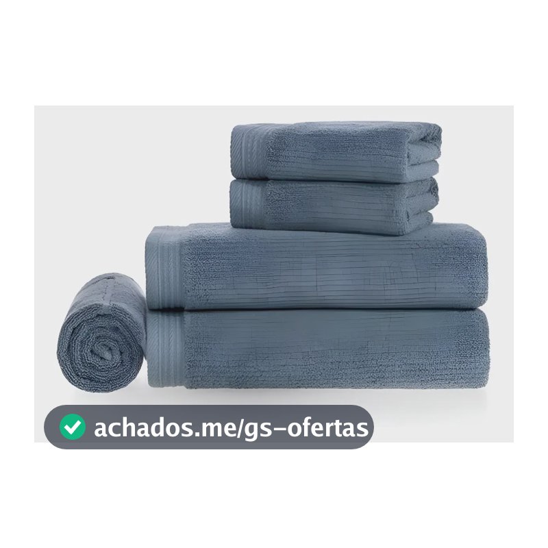 Jogo De Banho 5 Pçs 100% Algodão Fio Penteado Softmax Unika 450g/m² Imperial Azul Sereno Karsten