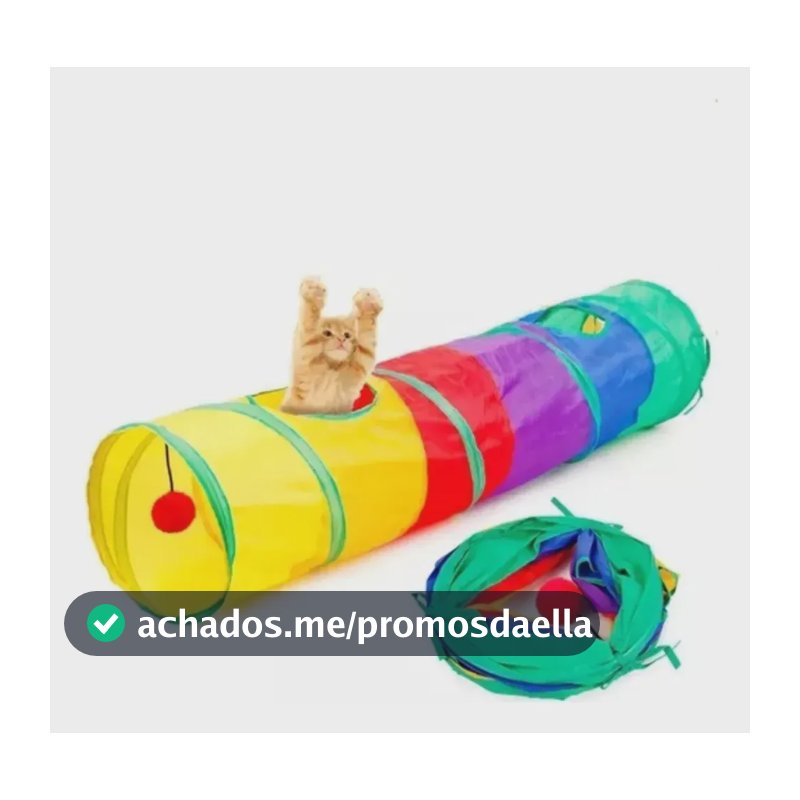 Túnel Reto Para Gato Labirinto Interativo Brinquedo Pet