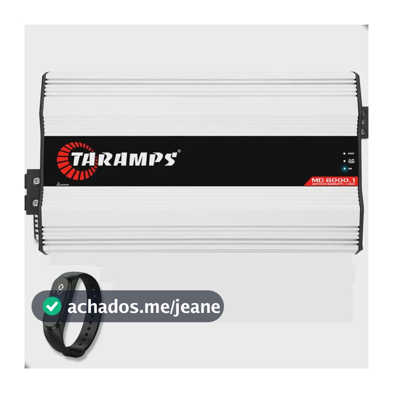 Módulo Taramps Md 8000.1 1 Ohm 8000wrms Para Som Automotivo Branco
