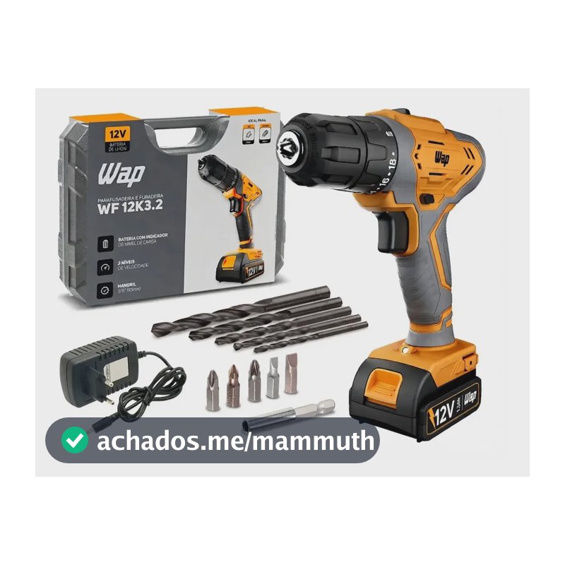 Parafusadeira E Furadeira A Bateria WAP Bpf 12k3.2 Com Maleta