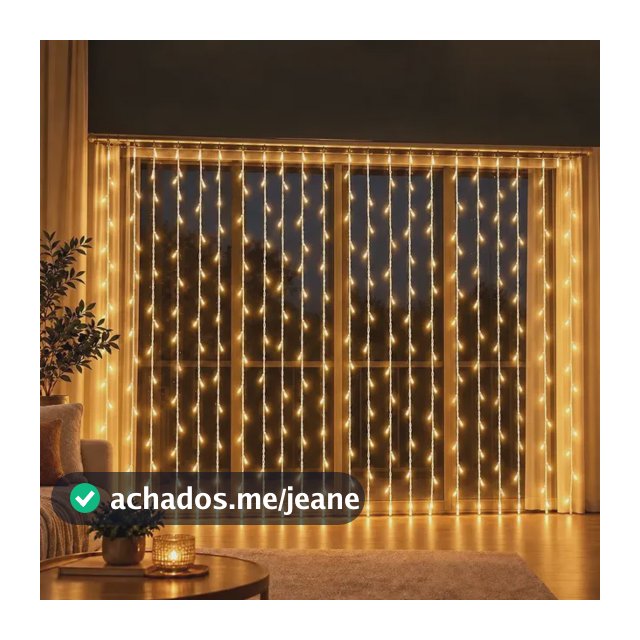 Cortina 500 Leds Branco Quente Fixa E Funções Aprova D'água