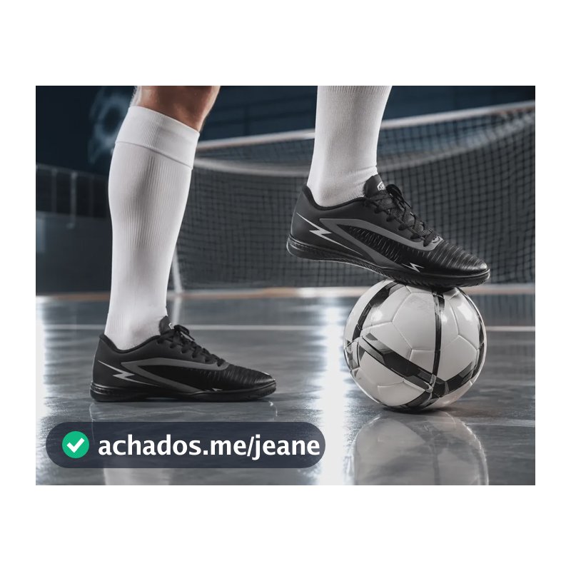 Chuteira Futsal Striker Adulto Quadra Nova Original Uzze Preto 39 Br