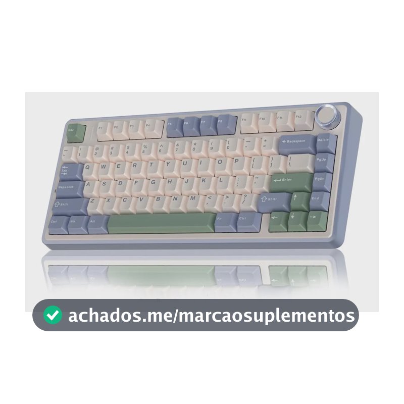 Teclado Mecânico Aula F75 Sem fio Tri-Mode 2.4ghz/Bluetooth/Usb-C RGB 75%