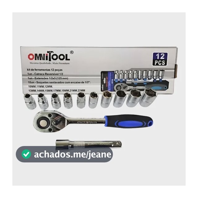 Jogo Soquetes 12 Peças 10 A 22mm Kit De Ferramentas Completo Cinza