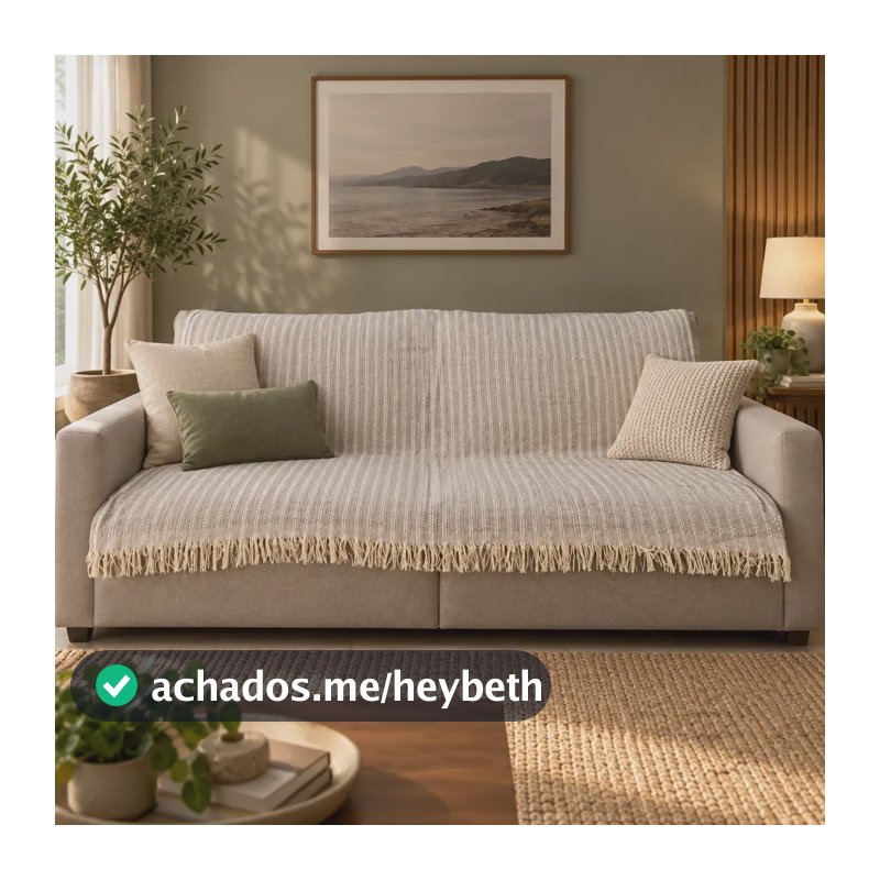Manta Sofá 100% Algodão Super King Manta Decorativa 3mt Cinza Manta Para Sofá - Manta De Sofá Algodão - Colcha Para Sofá - Manta 100 Algodão - Manta Com Franjas - Manta Super King -