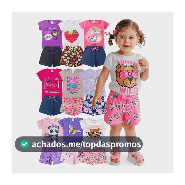 Kit 6 Peças Conjunto De Roupas Infantil Menina Sortida Verão