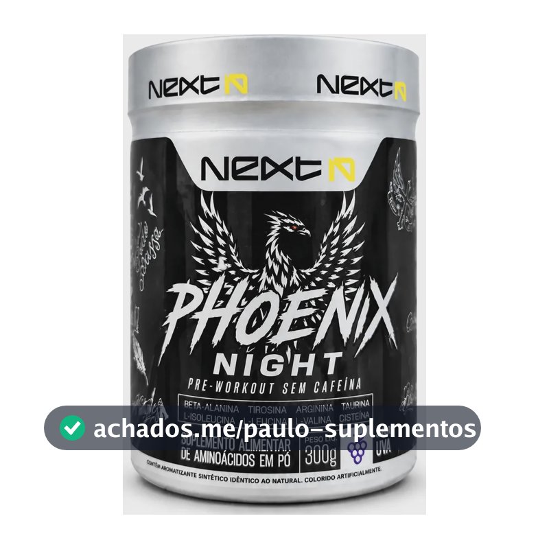 Phoenix Night Pré Treino Sem Cafeína Sabor Uva 300g Uva