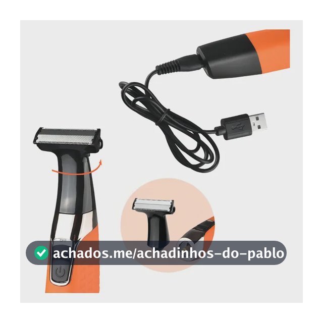 Maquininha 3 Em 1 Kemei KM-1910 Aparador Pelo Corpo Água Resistente