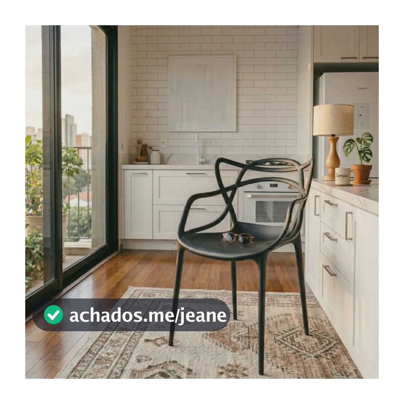 Cadeira Allegra Empilhável Design Moderno Sala E Cozinha Liso Preto