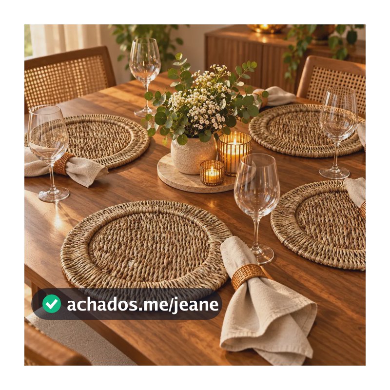 Jogo Americano 4 Peças Sousplat De Algas Marinhas Sustentável Conjunto Para Mesa Posta Apoio Porta Prato Redonda Decorativo Rústico Moderno Leve Rústico Para Cozinha Jantar Almoço Café Da Manhã Sala