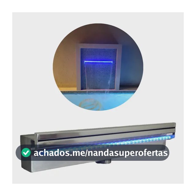 Cascata Inox 304 Embutir Bico Polido 80cm Com Led 10x