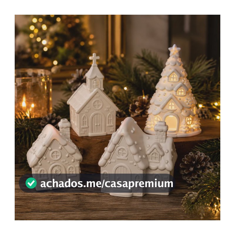 Vila De Natal Casinha Arvore Luminaria Decoração Luxo
