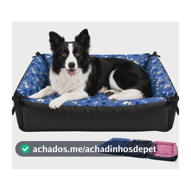 Colchão Cama Cachorro Grande Colchonete Pet 90x60 Sofá Caminha Lavável Base Impermeável - Patas Fiéis