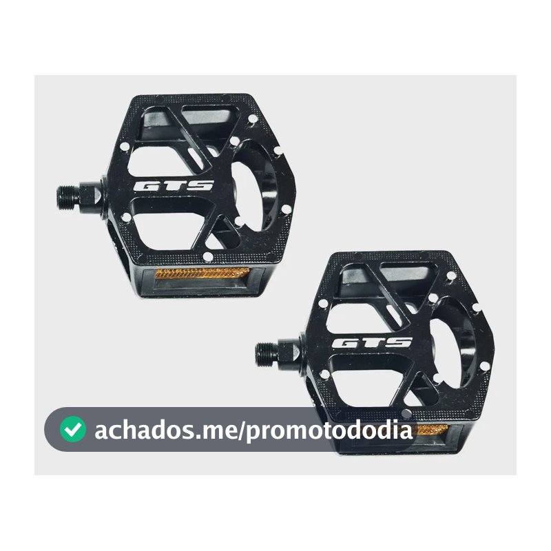 Pedal Gts Bicicleta Plataforma Alumínio Preto Rosca Fina 1/2