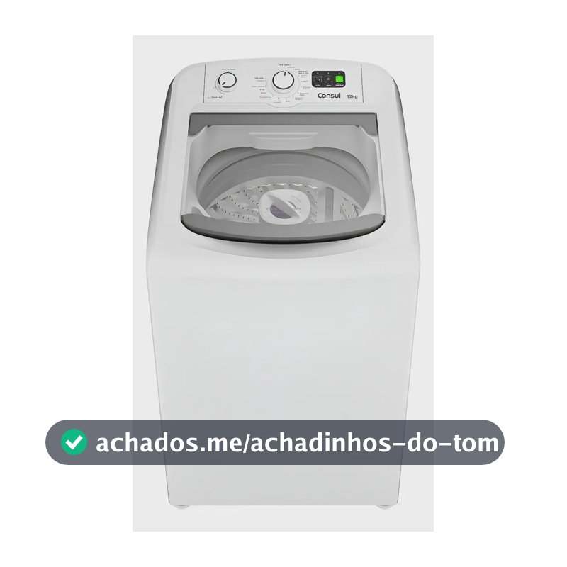 Máquina De Lavar Branca Consul 12kg Com Dosagem Econômica E Cor Branco 110v