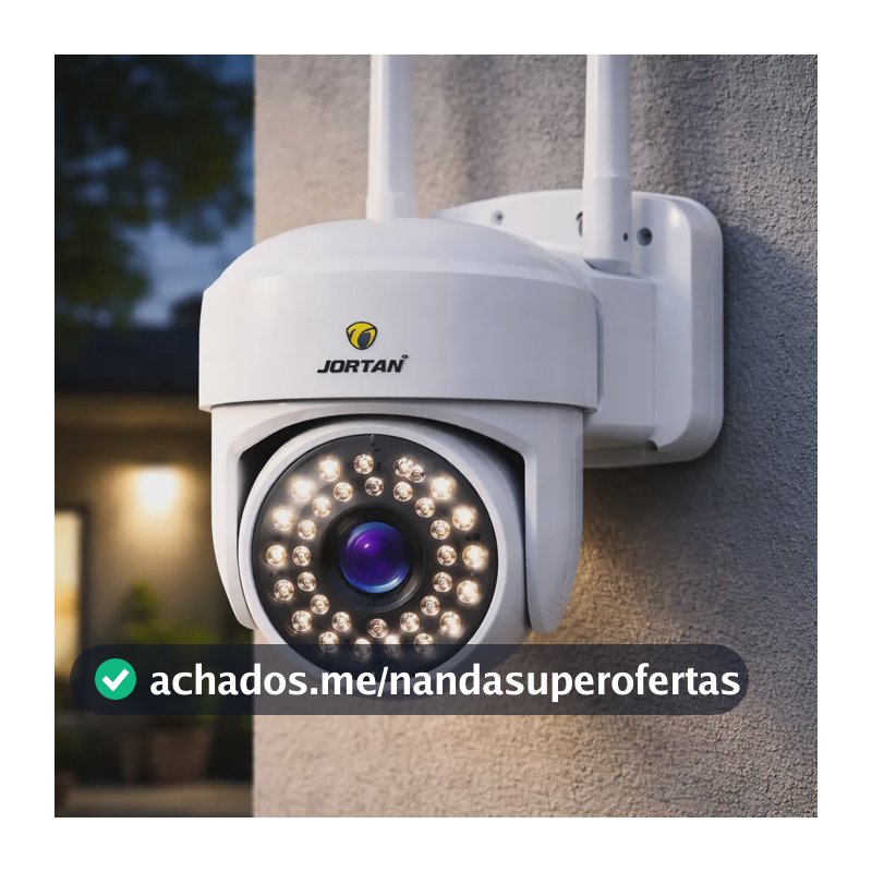 Camera Segurança Wifi 360 Graus Prova D'água Jortan C/alarme Cor Branco Branco