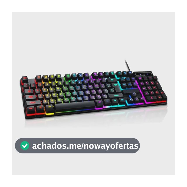 Teclado Gamer Shop Borges Semi-Mecânico USB Iluminação LED Rainbow ABNT2