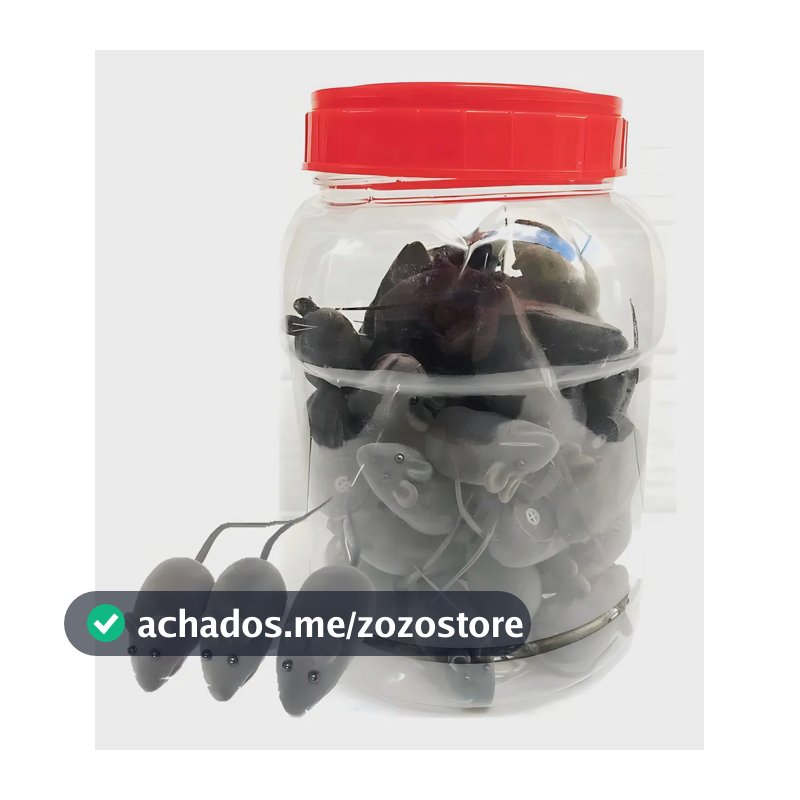 50 Ratinho C/ Apito Brinquedo Rato P/ Gato Atacado Petshop Cor Cinza-escuro