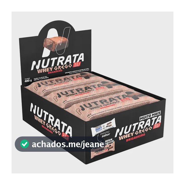 Barra De Proteínas Nutrata Whey Grego 40g Sabor Brigadeiro X 480g 12 Un