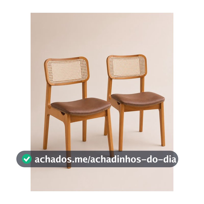 Kit 2 Cadeiras Sala De Jantar Madeira Maciça Couro Courino Couro Ecológico Amêndoa Caramelo
