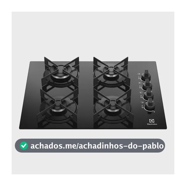 Cooktop 4 Bocas a Gás Electrolux Mesa de Vidro Efficient Grade de Aço Fosco (KE4GR) Bivolt