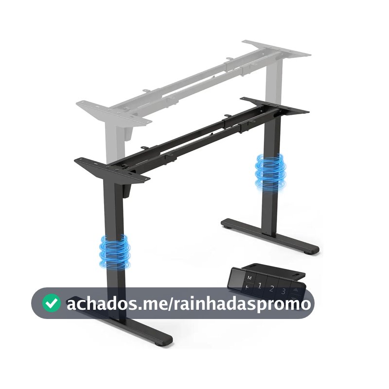 Estrutura De Mesa Elétrica Ergonômica C/ Regulagem Altura BlackAir Cor Preto