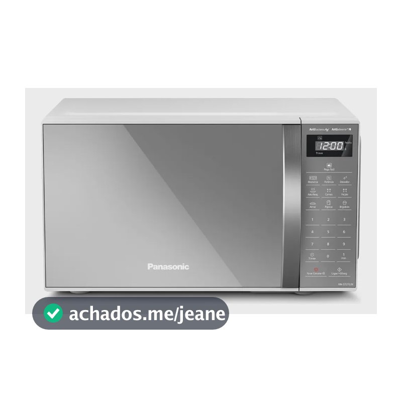 Microondas Panasonic Nn-st27lwru 21L Branco Espelhado Tecnologia Pega Fácil