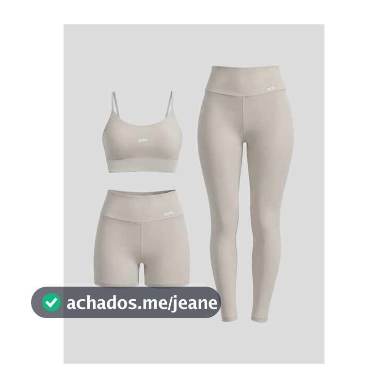 Trijunto Fitness Arm Legging Aveia, Short E Top Alça Aveia Lisa Top M - Legging E Short M