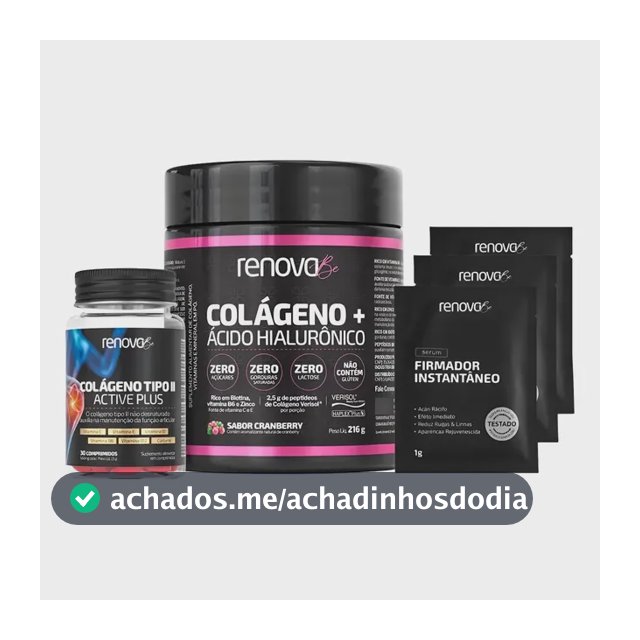 Kit Colágeno Tipo 1 Verisol Pele + Tipo 2 Ossos Renova Be
