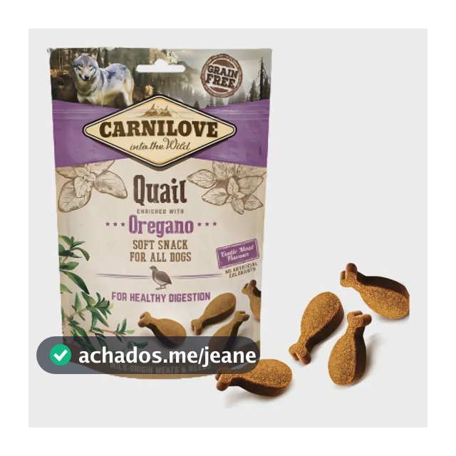 Carnilove Petisco Natural Semi-úmido Codorna Orégano P/ Cães