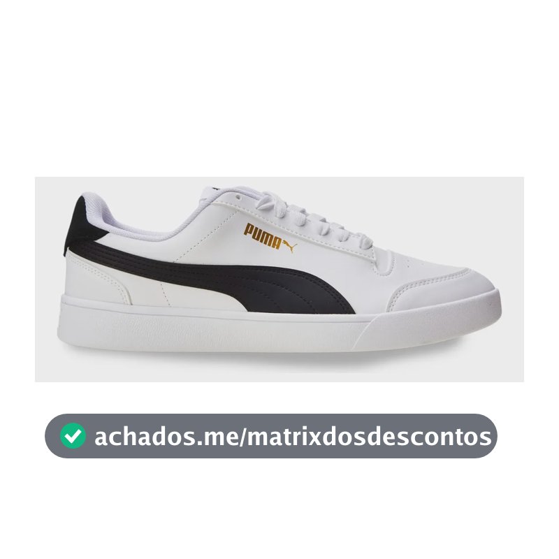Tênis Casual Masculino E Feminino Shuffle Puma Puma White-puma Black-puma Team Gold Geométrico 41 Br