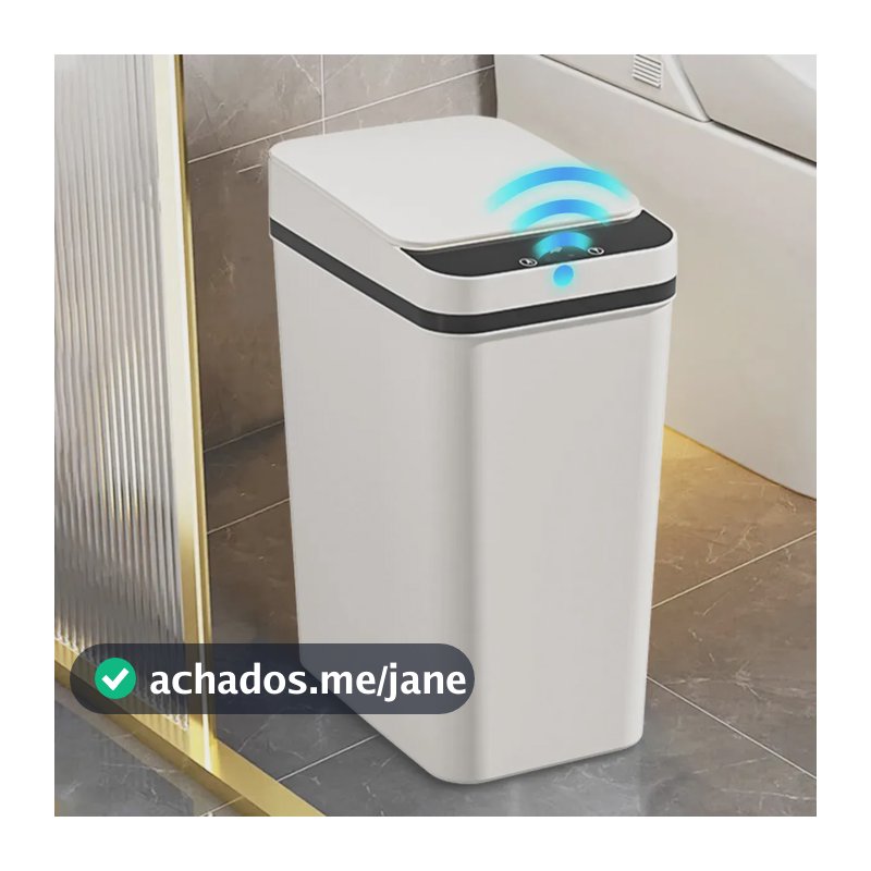 Lixeira 12l Sensor Inteligente Banheiro Cozinha Escritório Branco