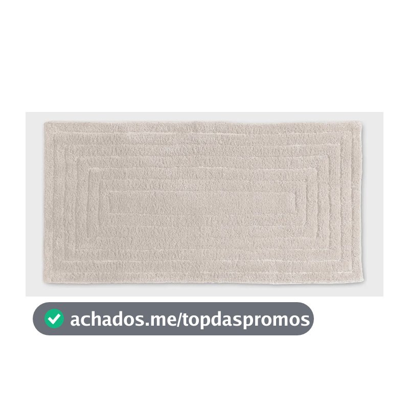 Tapete Banheiro Mitras 40x60cm Antiderrapante 100%aLG Marfim Geométrico