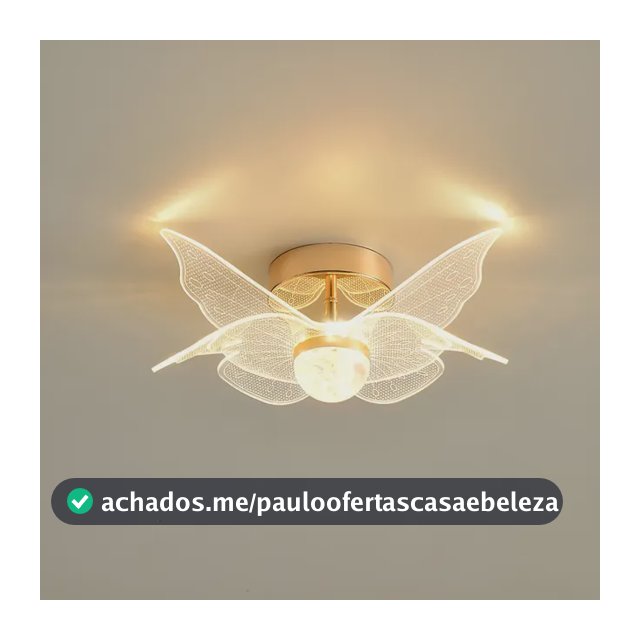 Luminária Led De Teto Butterfly Quarto 3 Em 1 8w Bivolt 110v 220 Dourado