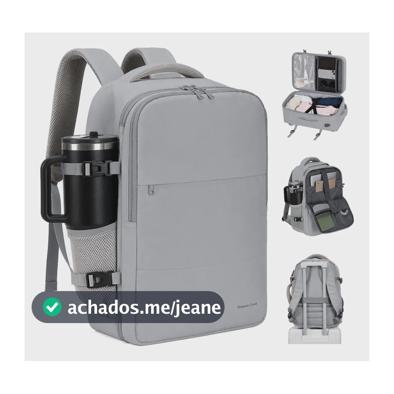 Mochila Notebook Viagem Negócio Separação Seco Úmido Com Usb Cinza Liso