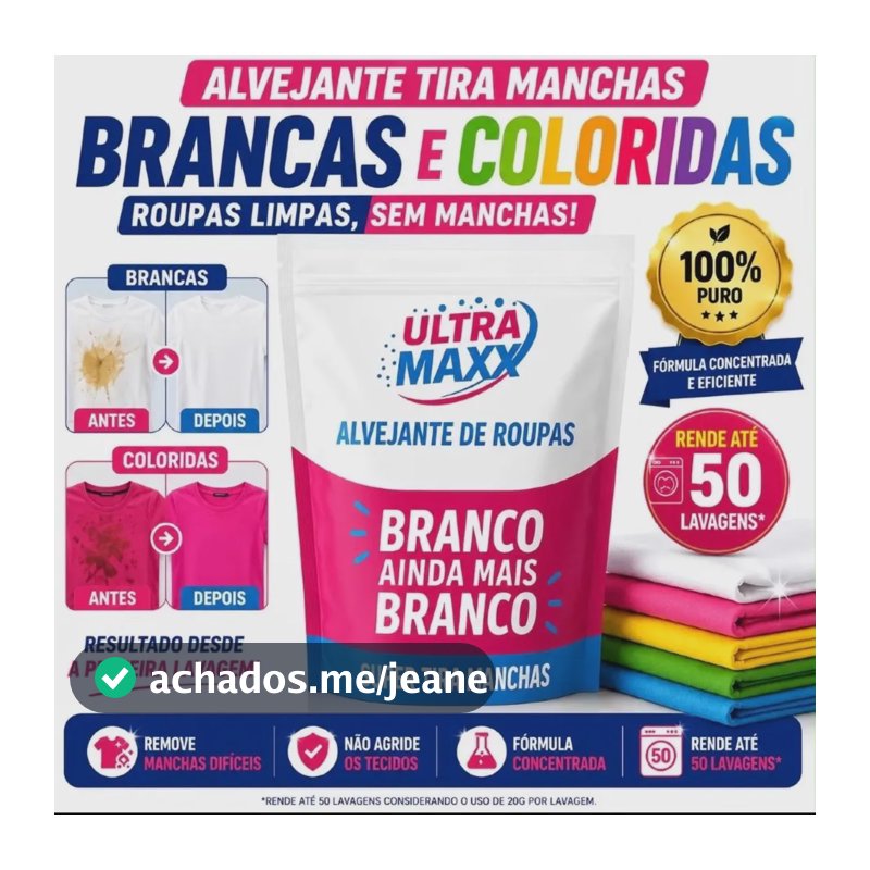 Kit Com 2 Kg De Percarbonato 100% Tira Manchas Roupas